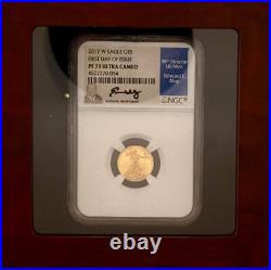 2017-W $5 American Gold Eagle NGC PF 70 FDI SIGNED BY ED MOY