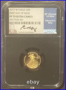 2017-W American Eagle $5 GOLD NGC PF70 FDOI GEM Coin 1/10 Oz Bullion MOY 10113