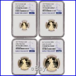 2017-W American Gold Eagle Proof 4-pc Year Set NGC PF70 UCAM Early Releases