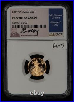 2017-W G$5 1/10 oz Gold American Eagle Proof Moy NGC PF 70 UC SKU-G6413