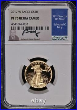 2017-W Gold American Eagle $10 NGC PF70 Ultra Cameo Moy Signed STOCK