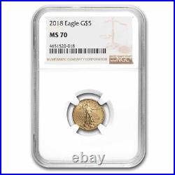 2018 1/10 oz American Gold Eagle MS-70 NGC SKU#286216
