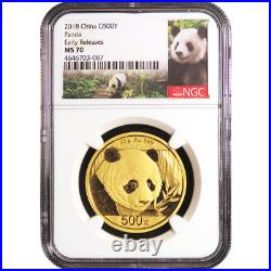 2018 500 Yuan Gold Chinese Panda. 999 30g NGC MS70 Panda ER Label