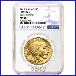 2018 $50 American Gold Buffalo NGC MS70 Blue ER Label