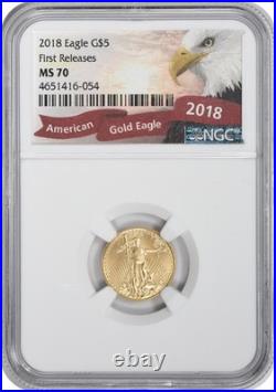 2018 $5 American Gold Eagle MS70 First Releases NGC