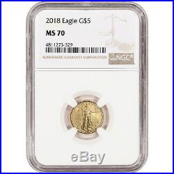 2018 American Gold Eagle 1/10 oz $5 NGC MS70