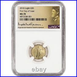2018 American Gold Eagle 1/10 oz $5 NGC MS70 First Day Issue St Gaudens Label