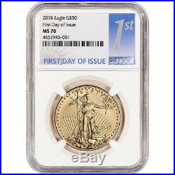 2018 American Gold Eagle (1 oz) $50 NGC MS70 First Day of Issue 1st Label