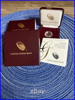 2018 American Liberty One-tenth OZ gold coin. PF 69 High Relief Ultra Cameo