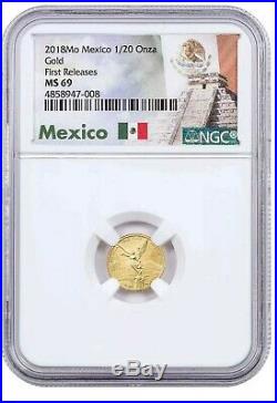 2018-Mo Mexico 1/20 oz Gold Libertad. 05 Coin NGC MS69 FR Exclusive
