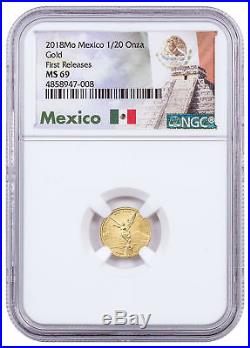 2018-Mo Mexico 1/20 oz Gold Libertad. 05 Coin NGC MS69 FR Exclusive Lbl SKU54889