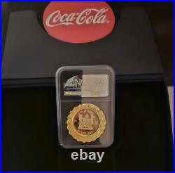 2018 NGC 1oz 24k Gold Coca Cola $50 Proof70 First Day Of Issue Mintage Only 250