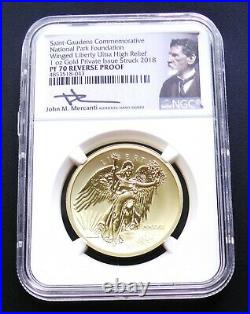 2018 National Park 1oz Gold Winged Liberty Ultra High Relief NGC PF70 Reverse PF