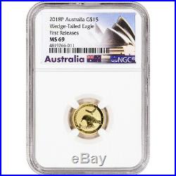 2018 P Australia Gold Wedge-Tailed Eagle 1/10 oz $15 NGC MS69 First Releases