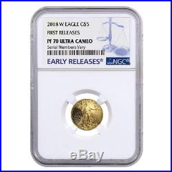 2018-W 1/10 oz $5 Proof Gold American Eagle NGC PF 70 UCAM Early Releases