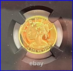 2018 W 1/10 oz Gold American Liberty proof PF 69 UCAM John Mercanti signd