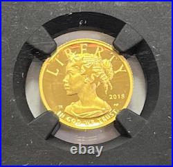 2018 W 1/10 oz Gold American Liberty proof PF 69 UCAM John Mercanti signd