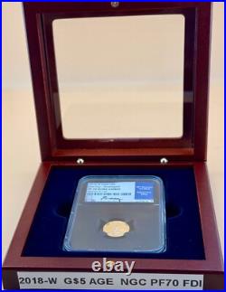 2018-W $5 American Gold Eagle NGC PF 70 FDI SIGNED BY ED MOY