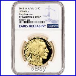 2018-W American Gold Buffalo Proof 1 oz $50 NGC PF70 UCAM Early Releases