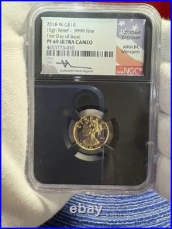 2018-W Gold American Liberty High Relief 1/10 oz. $10 NGC PF69 Ultra Cameo