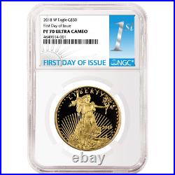 2018-W Proof $50 American Gold Eagle 1 oz NGC PF70UC FDI First Label