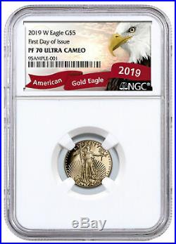 2019W 1/10 oz Gold American Eagle Proof $5 NGC PF70 UC FDI Exclusive SKU57496