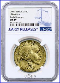 2019 1 oz Gold Buffalo $50 Coin NGC MS69 ER Blue Label SKU56089