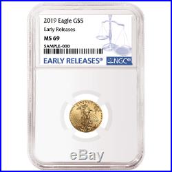 2019 $5 American Gold Eagle 1/10 oz. NGC MS69 Blue ER Label