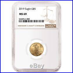 2019 $5 American Gold Eagle 1/10 oz. NGC MS69 Brown Label