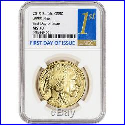 2019 American Gold Buffalo 1 oz $50 NGC MS70 First Day of Issue 1st Label