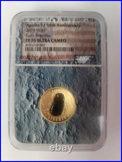 2019 Apollo 11 50th Anniversary $5 Gold Coin Early Release NGC PF 70 Ultra Cameo