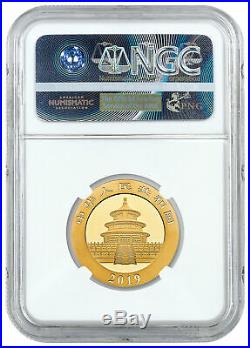 2019 China 15 g Gold Panda ¥200 Coin NGC MS70 FR Temple Label SKU56048