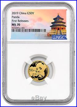 2019 China 3 g Gold Panda ¥50 Coin NGC MS70 FR SKU56052
