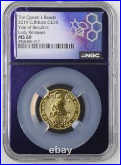 2019 GOLD G. Britain 25 POUND 1/4 oz YALE OF BEAUFORT QUEEN'S BEAST COIN EARLY R 2019 GOLD G. Britain 25 POUND 1/4 oz YALE OF BEAUFORT QUEEN'S BEAST COIN EARLY R