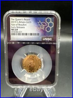 2019 GOLD G. Britain 25 POUND 1/4 oz YALE OF BEAUFORT QUEEN'S BEAST COIN EARLY R 2019 GOLD G. Britain 25 POUND 1/4 oz YALE OF BEAUFORT QUEEN'S BEAST COIN EARLY R