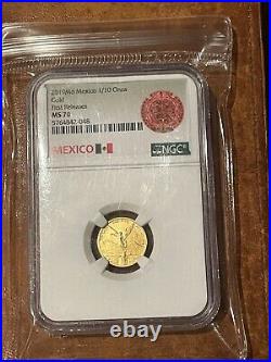 2019 Gold Libertad Mexico 1/10 oz. 999 Gold Coin NGC MS70 Rare Low Minted