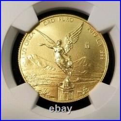 2019 Mexico Gold Libertad 1/2 Onza Ngc Ms 70 First Releases Perfect 1/2 Oz