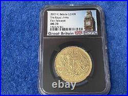 2019 United Kingdom 1 Oz Gold Royal Arms NGC MS70 First Releases Black label