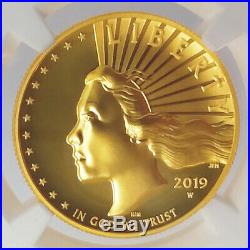 2019 W 1 oz $100 American Liberty High Relief Gold Coin NGC SP-70 EF ER+OGP