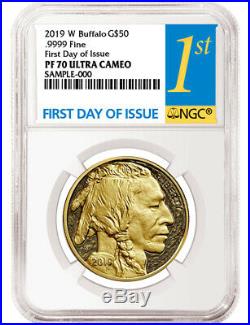 2019-W 1 oz Proof Gold Buffalo $50 Coin FDOI NGC PF70 Ultra Cameo