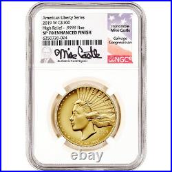 2019 W American Liberty Gold High Relief 1 oz $100 NGC SP70 Enhanced Castle