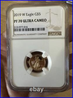 2019 W Eagle Pf70 Ultra Cameo Ngc Gold 5.00 2019 W Eagle Pf70 Ultra Cameo Ngc Gold 5.00