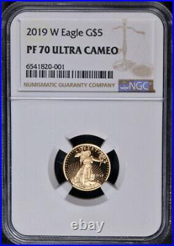 2019-W Gold American Eagle $5 NGC PF70 Ultra Cameo Brown Label STOCK
