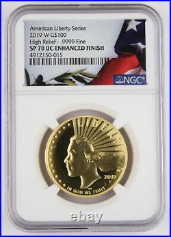 2019 W Liberty High Relief 1 Oz Gold Coin NGC SP70 Ultra Cameo Enhanced Finish