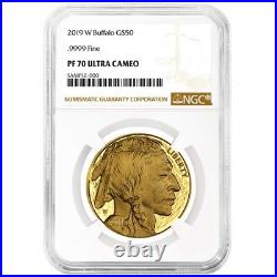 2019-W Proof $50 American Gold Buffalo NGC PF70UC Brown Label