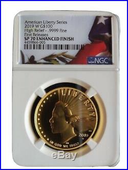 2019 american liberty high relief gold coin 9999fine first releases SP-70