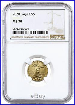 2020 1/10 oz Gold American Eagle $5 NGC MS70 Brown Label SKU59544
