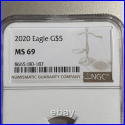 2020 1/10oz $5 Gold Eagle NGC MS69 Brown Label