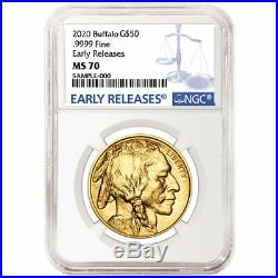 2020 $50 American Gold Buffalo NGC MS70 Blue ER Label