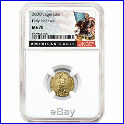 2020 $5 American Gold Eagle 1/10 oz. NGC MS70 Black ER Label